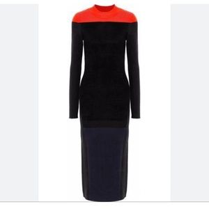 Black/Navy/Red Color-block Merino dress 🖤